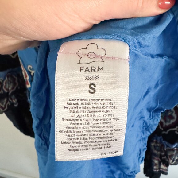 Farm Rio Blue Anika Tiles Maxi Dress S - Picture 6 of 7